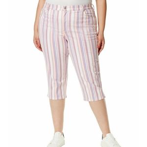 Gloria Vanderbilt striped capri jeans size 16